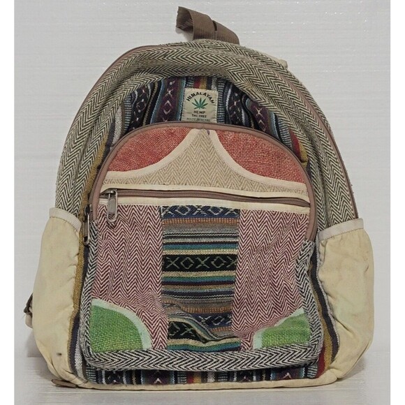 Himalayan Hemp TCH Free Made In Napal Multicolor Backpack Unisex USED - Picture 1 of 5